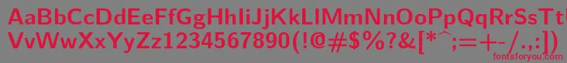 Lmsans10Bold Font – Red Fonts on Gray Background