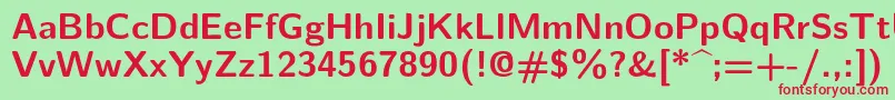 Lmsans10Bold Font – Red Fonts on Green Background