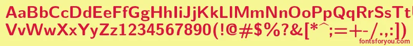 Lmsans10Bold Font – Red Fonts on Yellow Background