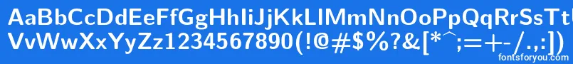 Lisätietoja Lmsans10Bold-fontista Lmsans10Bold-fontti – valkoiset fontit sinisellä taustalla