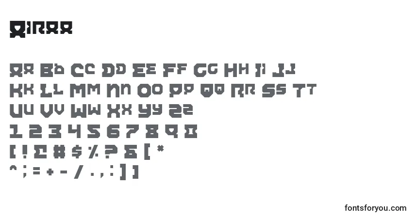 Шрифт Airaa – алфавит, цифры, специальные символы