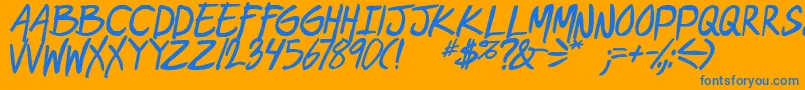 GeekriottbsBoldital Font – Blue Fonts on Orange Background