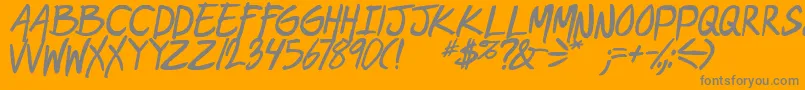 GeekriottbsBoldital-Schriftart – Graue Schriften auf orangefarbenem Hintergrund