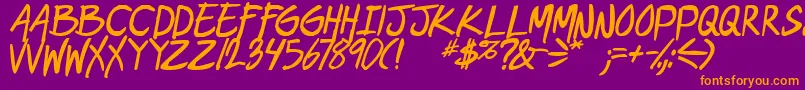 GeekriottbsBoldital Font – Orange Fonts on Purple Background