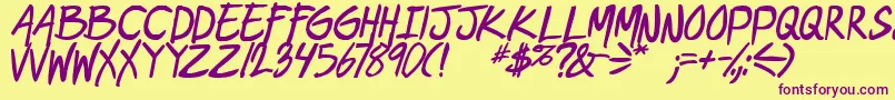 GeekriottbsBoldital Font – Purple Fonts on Yellow Background