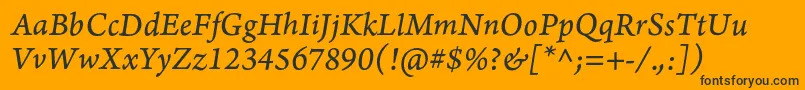 ArnoproItalic08pt Font – Black Fonts on Orange Background