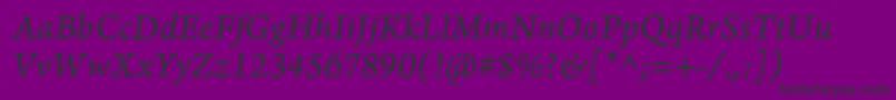 ArnoproItalic08pt Font – Black Fonts on Purple Background