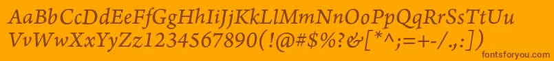 ArnoproItalic08pt Font – Brown Fonts on Orange Background