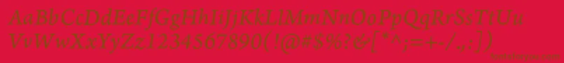 ArnoproItalic08pt Font – Brown Fonts on Red Background