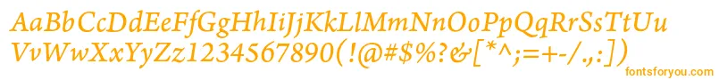 ArnoproItalic08pt Font – Orange Fonts on White Background