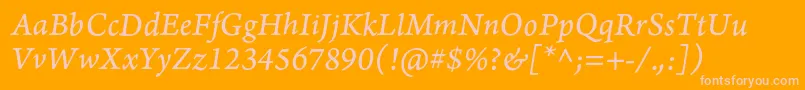 ArnoproItalic08pt Font – Pink Fonts on Orange Background