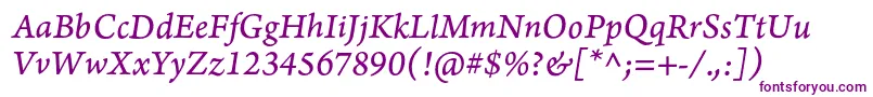 ArnoproItalic08pt Font – Purple Fonts on White Background