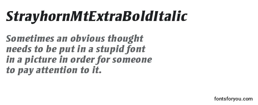 StrayhornMtExtraBoldItalic Font