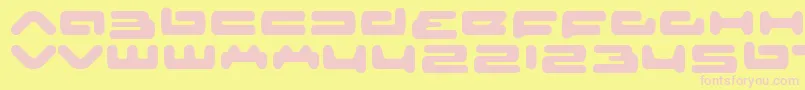SeniorserviceRegular-fontti – vaaleanpunaiset fontit keltaisella taustalla
