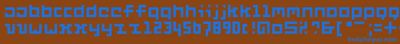 Six Font – Blue Fonts on Brown Background