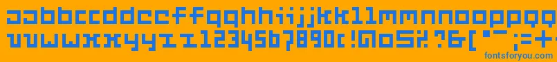Six Font – Blue Fonts on Orange Background