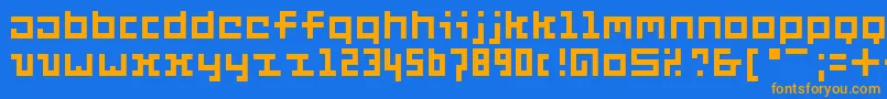 Six Font – Orange Fonts on Blue Background