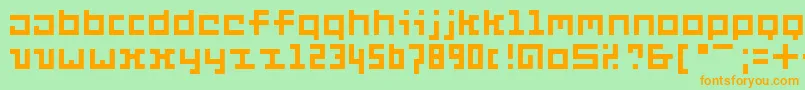 Six Font – Orange Fonts on Green Background