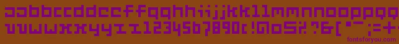 Six Font – Purple Fonts on Brown Background