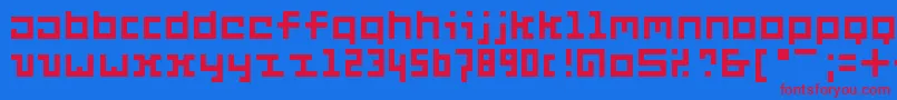 Six Font – Red Fonts on Blue Background