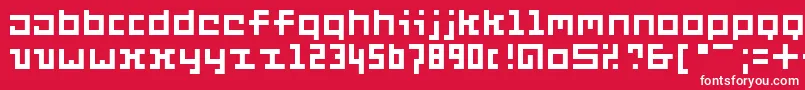 Czcionka Six – białe czcionki na czerwonym tle