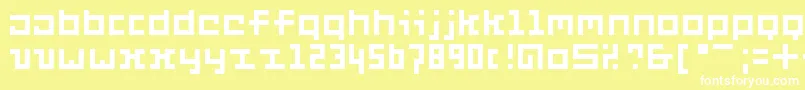 Fonte Six – fontes brancas em um fundo amarelo