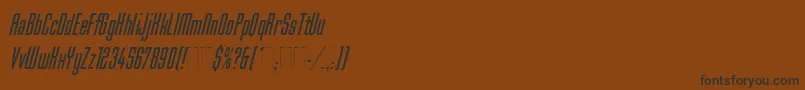 MekanikItalicPlain Font – Black Fonts on Brown Background