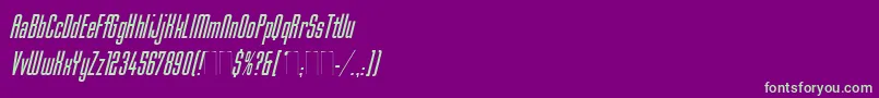 MekanikItalicPlain Font – Green Fonts on Purple Background