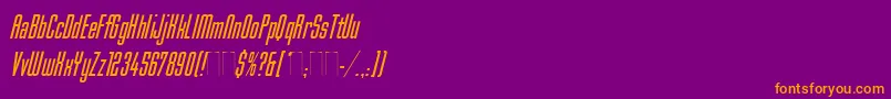 fuente MekanikItalicPlain – Fuentes Naranjas Sobre Fondo Morado
