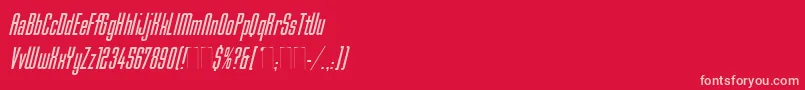 MekanikItalicPlain Font – Pink Fonts on Red Background