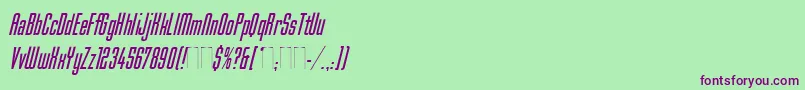 MekanikItalicPlain Font – Purple Fonts on Green Background