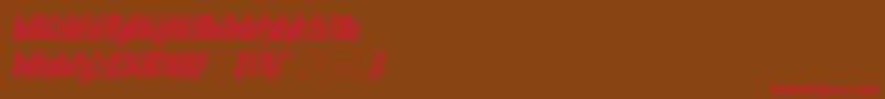 MekanikItalicPlain Font – Red Fonts on Brown Background