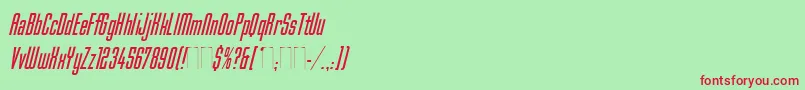 MekanikItalicPlain Font – Red Fonts on Green Background