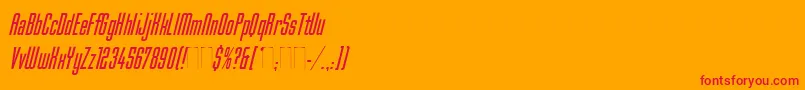 MekanikItalicPlain Font – Red Fonts on Orange Background