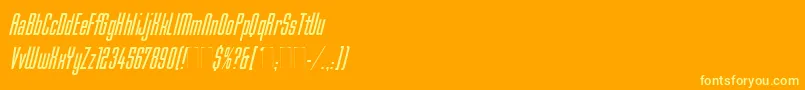MekanikItalicPlain Font – Yellow Fonts on Orange Background