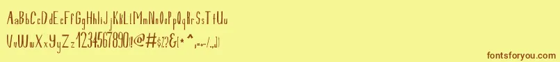 Czcionka Lemurika – brązowe czcionki na żółtym tle