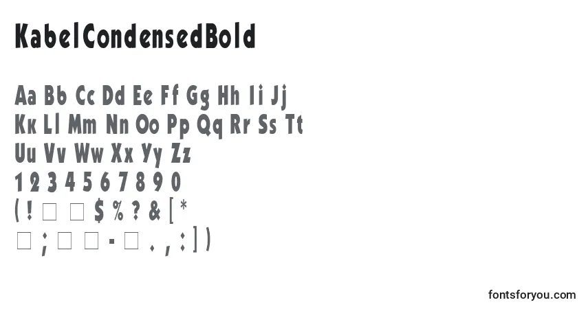 Schriftart KabelCondensedBold – Alphabet, Zahlen, spezielle Symbole