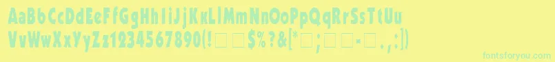 KabelCondensedBold Font – Green Fonts on Yellow Background