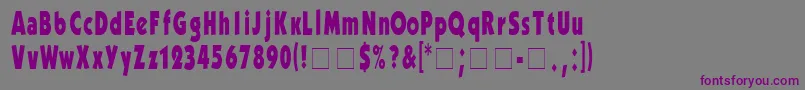 KabelCondensedBold Font – Purple Fonts on Gray Background
