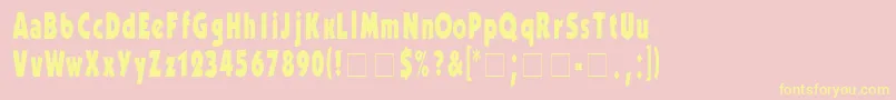 KabelCondensedBold Font – Yellow Fonts on Pink Background