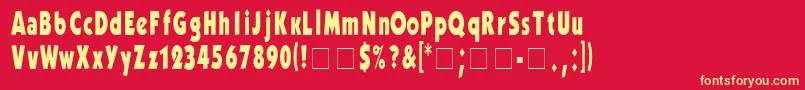KabelCondensedBold Font – Yellow Fonts on Red Background