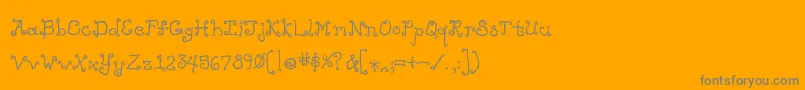 フォントLikecockatoosbold – オレンジの背景に灰色の文字