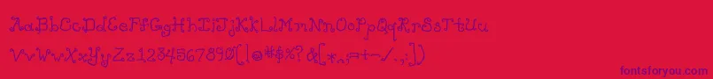 フォントLikecockatoosbold – 赤い背景に紫のフォント