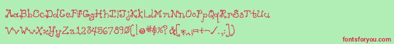 Likecockatoosbold-Schriftart – Rote Schriften auf grünem Hintergrund