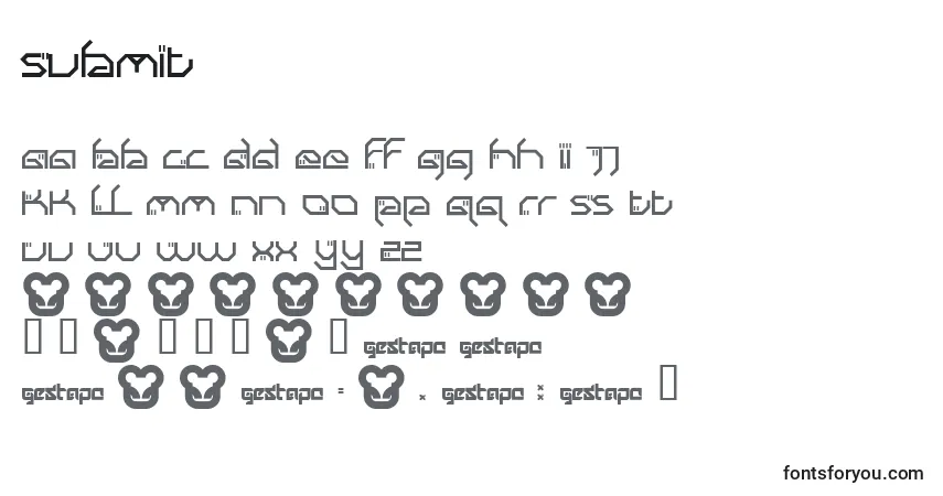 Czcionka Submit – alfabet, cyfry, specjalne znaki