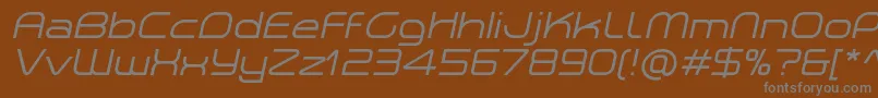 Шрифт PlanetiumXItalicDemo – серые шрифты на коричневом фоне