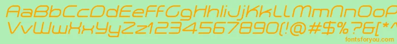 PlanetiumXItalicDemo Font – Orange Fonts on Green Background