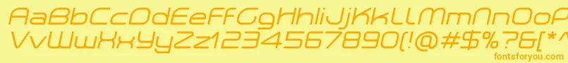 PlanetiumXItalicDemo Font – Orange Fonts on Yellow Background