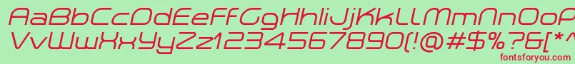 PlanetiumXItalicDemo Font – Red Fonts on Green Background