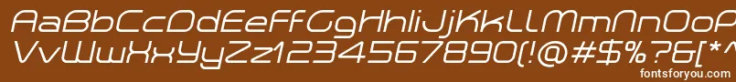 Шрифт PlanetiumXItalicDemo – белые шрифты на коричневом фоне